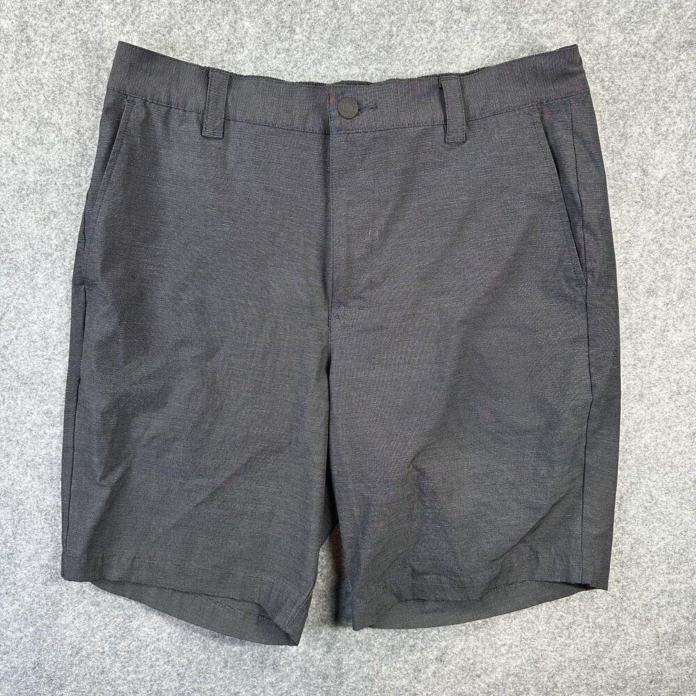 Banana Republic Shorts Mens 34 Gray Chino 9 Inseam Elastic Waist Casual Stretch